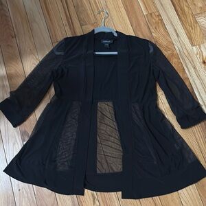 R&M Richard’s sz 6 sheer black cover up sweater jacket cardigan